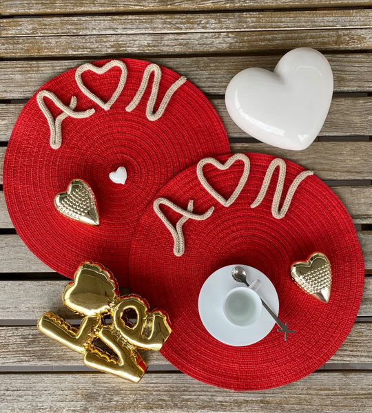 Set di 2 tovagliette per la colazione personalizzabili [San Valentino 2022]  edizione limitata • BlackMilk